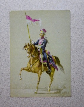 pocztówka Szwoleżer 1810-1812 ułan na koniu 1978r.