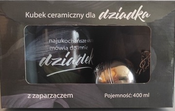 Kubek z zaparzaczem dla DZIADKA 400ml ceramika 