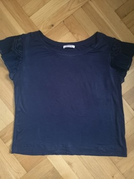 Koszulka bluzka t-shirt granatowa S Orsay 24 hm