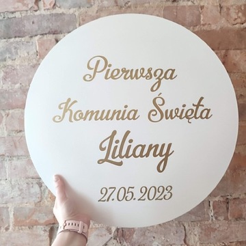 Tablica Powitalna na komunie świętą koło 50 cm