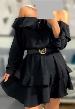 Sukienka z falbanami czarna typ hiszpanka