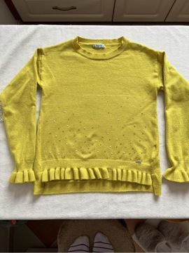 Mayoral-Cienki sweterek z dzetami,limonka-122