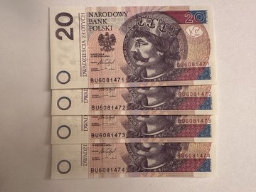 Banknot 20 zł 2016, BU 6081471-74
