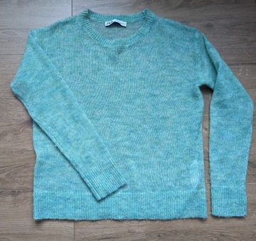 Cienki sweter ZARA zielono-niebieski - M