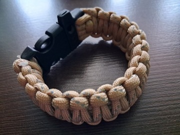 Bransoletka Paracord Wojskowa Outdoor z gwizdkiem