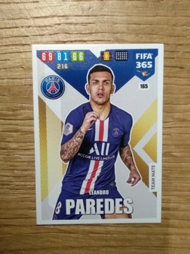 Karta Fifa 365 2020 Panini Paredes nr 165 PSG