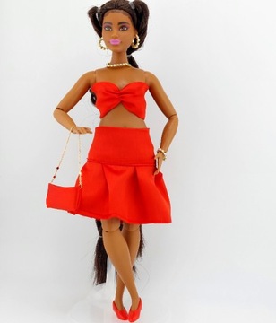 Sukienka ubranko dla Barbie  CURVY zestaw 13 el.