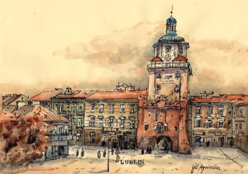 Akwarela na papierze-21 x 30 cm Lublin 