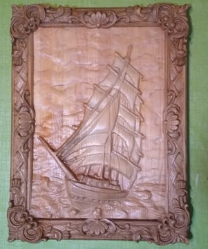 Obraz płaskorzeźba Statek (Relief)