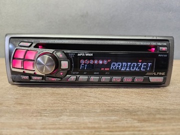 Radio ALPINE CDE-9827RR klasyk CD Mp3 Czerw.