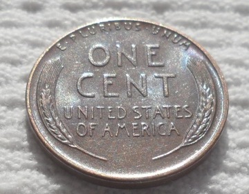 USA Abraham Lincoln 1 cent 1957 D Denver Ładny