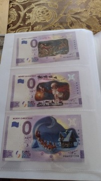 Banknoty 0 euro kolor święta komplet etui 