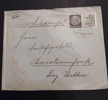 Znaczki  koperta z obiegu Niemcy DR 12.5.38