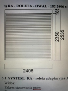  Roleta Adaptacyjna okna  tarasowego 2406 x 2535