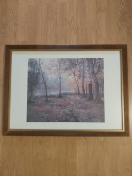 Obraz w ramie pejzaż las 78 x 57cm