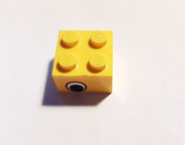 LEGO klocek żółty 2x2 z okiem 