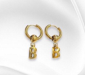 Kolczyki Balenciaga logo BB !!  Piękne !