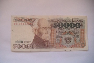 Polska Banknot PRL 50000 zł.1993 r. seria BK