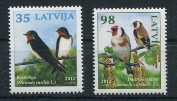 Łotwa 2012 Mi 836-7 **, Ptaki