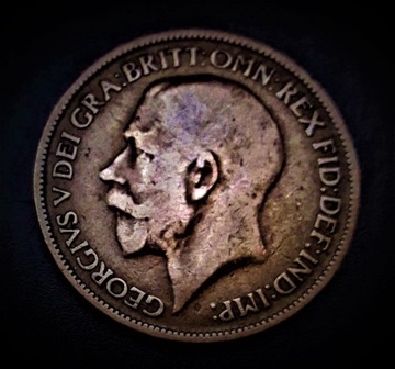 HALF  PENNY--GEORGIVS  V---1918----ANGLIA