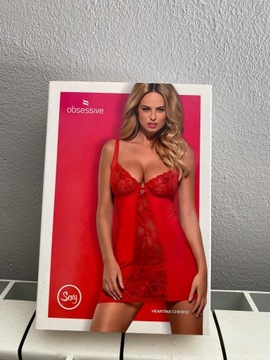 Obsessive Koszulka Heartina Chemise Czerwona 