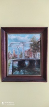 Obraz olejny "Most w Amsterdamie" Jacek Szudak