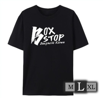 Koszulka, t-shirt, czarna z napisem, Rozmiar L