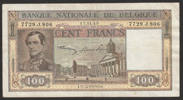 Belgia 100 franków 1949 - Leopold I Koburg 