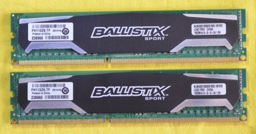 8GB = 2x4GB CRUCIAL BALLISTIX SPORT DDR3 1600 MHz