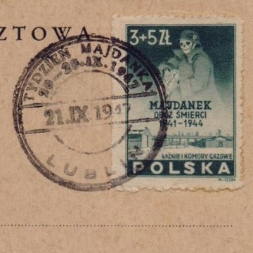 Tydzień Majdanka - karta okol. z 1947 roku