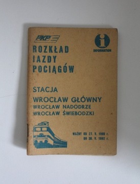 Rozkład Jazdy Pociągów Wrocław Główny 1990-92