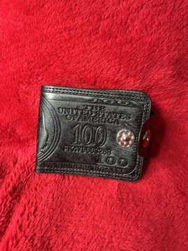 Portfel skórzany czarny dolar