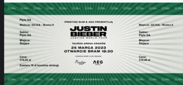 Bilet Justin Bieber Kraków 25.03.2022