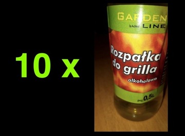 10 x ROZPAŁKA ALKOHOLOWA 0.5L DO KOMINKA / GRILLA!