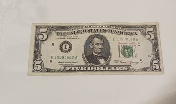 USA 5 dolarów 1969 bank E super