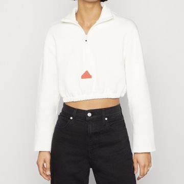 Bluza Cropped Half-Zip Sweatshirt Adidas off white