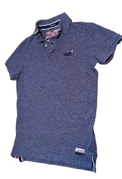 Superdry Super Dry, t-shirt  oryginalna szara koszulka polo  rozmiar  M