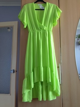Sukienka neonowy zielony 