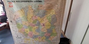 Stara mapa Polski PRL podz. adm. z 49 woj.polecam!