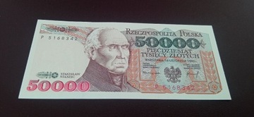 Banknot PRL 50000 zł rok 1993 Seria S