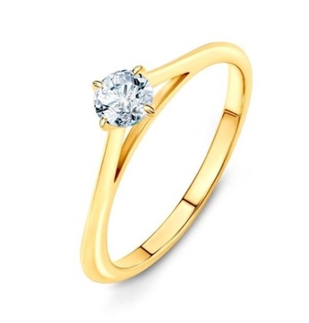 Złoty pierścionek z diamentem - Savicki, kolekcja The Light.