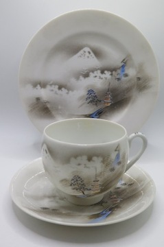 Filiżanka japońska cienka porcelana eggshell trio