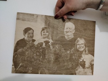 Drewniane Zdjęcie grawerowane dla babci i dziadka 