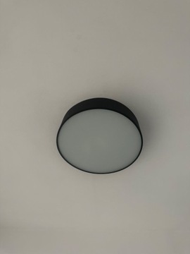 Lampa plafon szkło + czarny metal