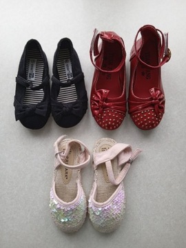 Baleriny/sandały dla dziewczynki - 3 pary, rozm.25