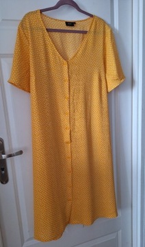 Żółta sukienka w kropki Zizzi