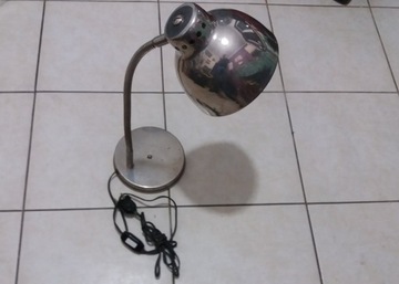 Lampa lampka biurkowa  metalowa chromowana  PRL