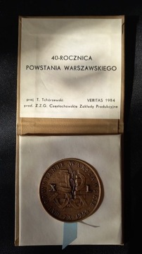 MEDAL - 40 ROCZNICA POWSTANIA WARSZAWSKIEGO - 1984