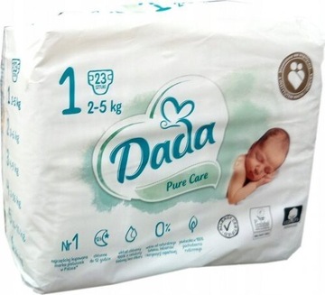 PieluszkiDada Pure Care 1 Newborn 2-5kg 23szt.