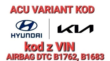 Hyundai Kia ACU variant kod z VIN airbag crash